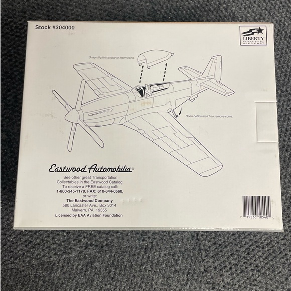 EASTWOOD AUTOMOBILIA P-51D WARBIRD PAUL I MUSTANG LIMITED EDITION BANK-NIB - Picture 2 of 3